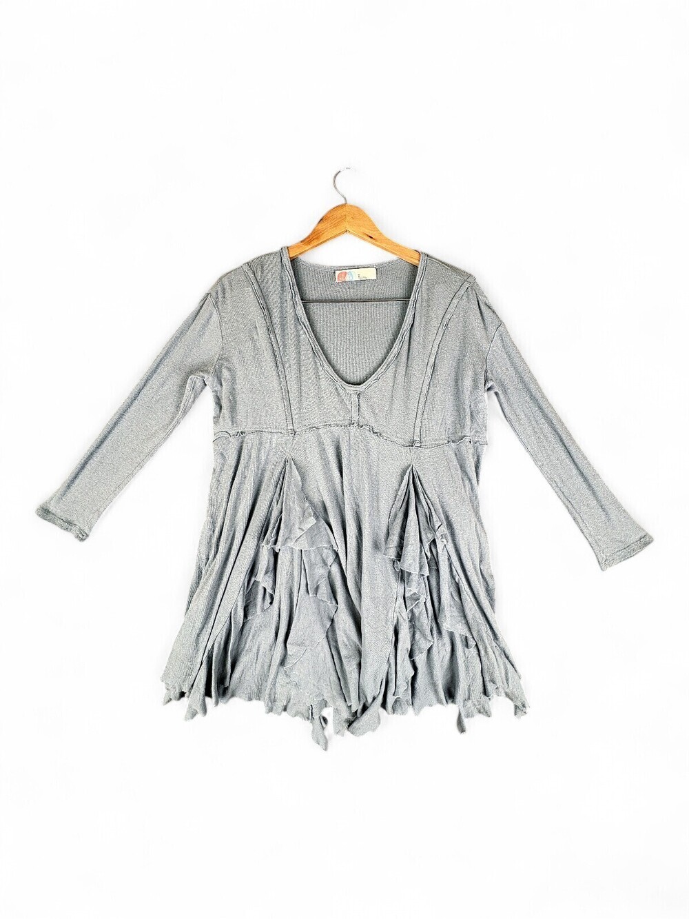 FP Beach Free People Long Sleeve Ruffle Tunic Dress XS